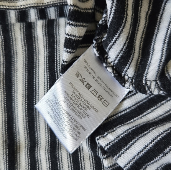 We The Free Dress Free People Striped Frenchie Tee Black and White Dress Sz SP - Picture 10 of 15